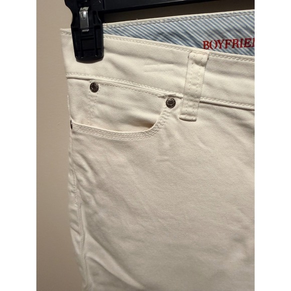 Talbots Womens 12P Boyfriend White Denim Jeans Cropped Capri Pants - Picture 5 of 7